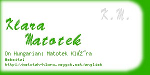 klara matotek business card